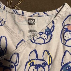 Tea Collection Blue and Yellow Dog Print Shirt